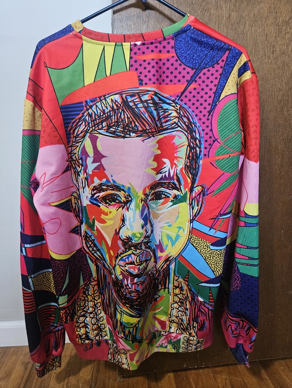 Multicolor Graphic Kanye West Pullover Sweater Ye Size Large